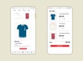 Marketplace screen UI, UX, GUI and flat web icon for mobile apps. commerce or marketplace design for mobile app Royalty Free Stock Photo