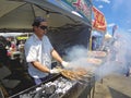 Traditional Chinese Street Food, Skewers Meat On Barbecue Grill at Taste of Asia, Markham, Ontario, Canada