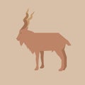 Markhor flat icon.