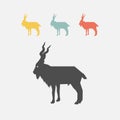 Markhor flat icon.