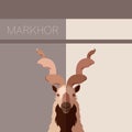 Markhor flat postcard