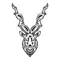 Markhor goat face vector illustration in decorative design style