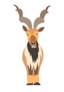 Markhor goat icon vector illustration