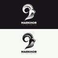 Markhor head animal logo design