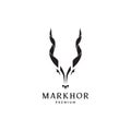 Markhor head horn mascot logo symbol icon vector graphic design illustration idea creative
