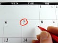 Marking the Calendar Royalty Free Stock Photo