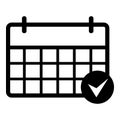 Marking calendar icon, simple style