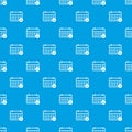 Marking calendar pattern vector seamless blue Royalty Free Stock Photo