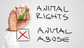 Marking Check Boxes for Animal Rights and Abuse