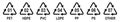 Marking codes of plastic packaging materials. Plastic recycling symbols Royalty Free Stock Photo