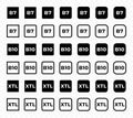 Marking of diesel fuel types: B7, B10, XTL vector design. Diesel type of fuel labeling in the square design