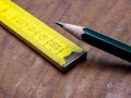 Marking with a folding rule and pencil Royalty Free Stock Photo
