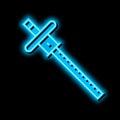 marking gauge carpenter accessory neon glow icon illustration