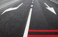 Marking lines and rumble strips Royalty Free Stock Photo