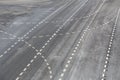 marking on a multi-lane asphalt motorway