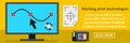 Marking print technologies banner horizontal concept Royalty Free Stock Photo