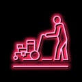 marking road neon glow icon illustration