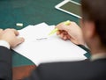 Marking words in a teamwork definition Royalty Free Stock Photo