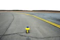 Marking yellow runway of a small airfield. Royalty Free Stock Photo