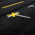 Markings on street pavement