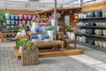 Garden shop selling plants and accessories like flower pots