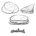 Markook food sketch separated on white Royalty Free Stock Photo