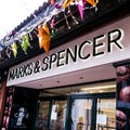 Marks And Spencer Retail Outlet With Christmas Decorations And Fairy Lights