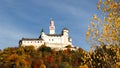 Marksburg Castle, Germany - Marksburg Castle, along the UNESCO-inscribed Rhine River Valley, looming over the autumn forest Royalty Free Stock Photo