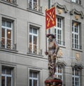 Marksman Fountain Schutzenbrunnen - one of the medieval fountains of Bern Old Town - Bern, Switzerland Royalty Free Stock Photo