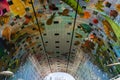 Markthal roof interior, low angle view. Rotterdam, Netherlands