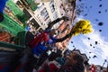Basel carnival 2019 waggis throwing confetti