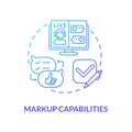 Markup capabilities concept icon