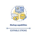 Markup capabilities concept icon