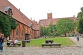 MARLBORK, POLAND. Large courtyard of the Middle Knight`s Castle of the Teutonic Order Royalty Free Stock Photo