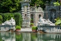 The Lemon garden pool, at Villa Reale of Marlia, Lucca