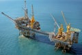 Aerial view of the Marlin A and B platforms in Bass Strait Australia