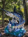 Marlin fish artwork at Green Bay Botanical Garden