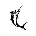 Marlin Fish, Atlantic Swordfish, Wildlife. Flat Vector Icon illustration.