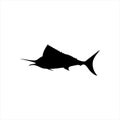 Marlin Fish, Atlantic Swordfish, Wildlife. Flat Vector Icon illustration.