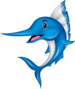 Marlin fish cartoon Royalty Free Stock Photo