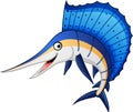 Marlin fish cartoon Royalty Free Stock Photo