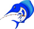 Marlin fish cartoon Royalty Free Stock Photo