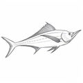 Marlin Free Coloring Page: Flat Brushwork Style With Shiny Eyes
