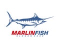 Marlin Fish logo design vector. Fishing logo design template illustration . Sport fishing Logo Royalty Free Stock Photo