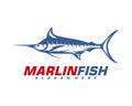 Marlin Fish logo design vector. Fishing logo design template illustration . Sport fishing Logo Royalty Free Stock Photo