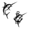 Marlin fish logo. Fishing emblem for seafood and sport club Royalty Free Stock Photo