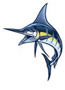 Marlin fish mascot Royalty Free Stock Photo