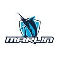 Marlin Logo Vector Illustrations. Marlin Esport Logo Royalty Free Stock Photo