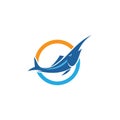 Marline fish logo Royalty Free Stock Photo