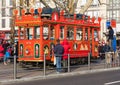 The `Marlitram` tram on Bellevue square in Zurich, Switzerland Royalty Free Stock Photo